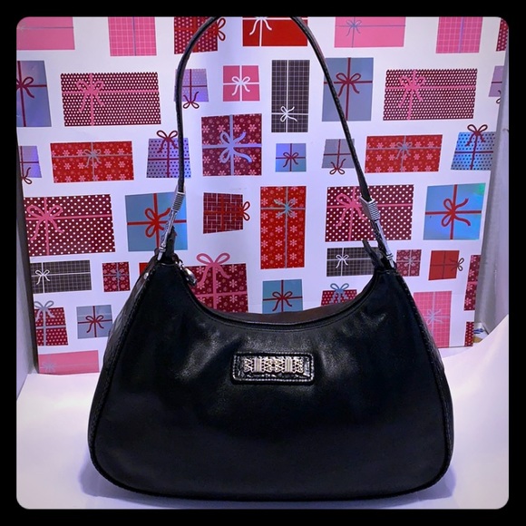 Brighton Black Leather Shoulder Bag NWOT with Beautiful Silver Embellishments - Picture 2 of 16